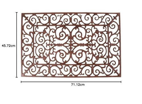 Esschert Design Schmutzfangmatte, Fußmatte in antik aus Gusseisen, rechteckig, ca. 72 cm x 46 cm