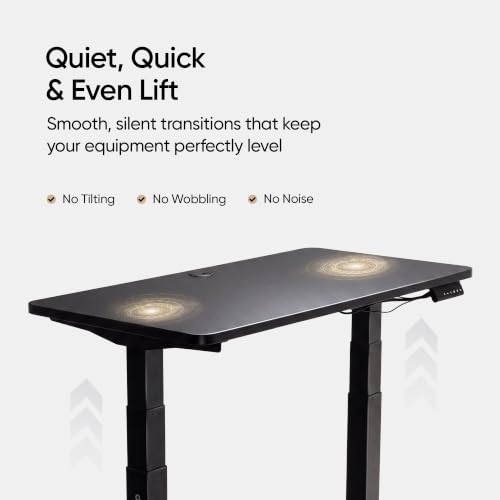 Image of Frido ErgoLuxe Electric Standing Desk, Height Adjustable Sit Stand Desk with Dual Motor, 3 Programmable Height Button & 120kg Capacity, Workstation for Home Office, Study, Gaming | Narrow- Black