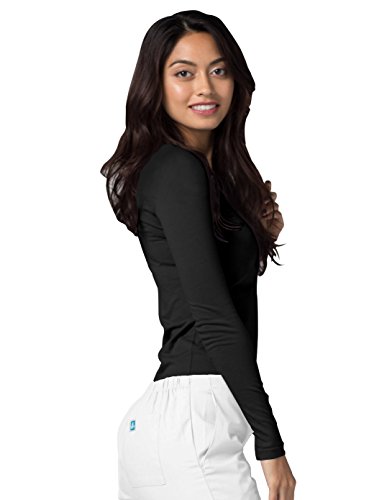 Adar Underscrubs for Women - Long Sleeve Underscrub Comfort Tee - 2900 - Black - M