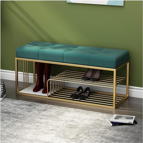 Banc de rangement à chaussures en velours pour créer une ambiance chaleureuse chez soi