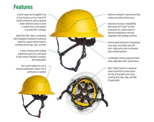 Casque MSA V-Gard H2 rouge pour la sécurité des chantiers de construction - 4