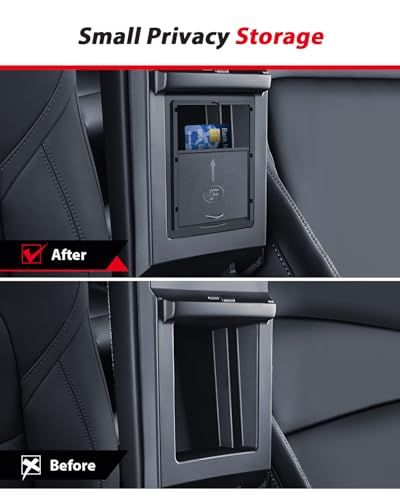 ASZSK Auto Aufbewahrungsbox für TES-la Model 3/Model Y 2024 2025 2026 Zubehör, mit Mittelkonsole Aufbewahrungsbox, Silikon Schalen, ArmlehneAufbewahrungsbox, Versteckte Box ,Getränkehalter