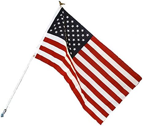 US flag Tradewinds 3' x 5' Poly/Cotton American Made with Pole and Bracket (Imported)