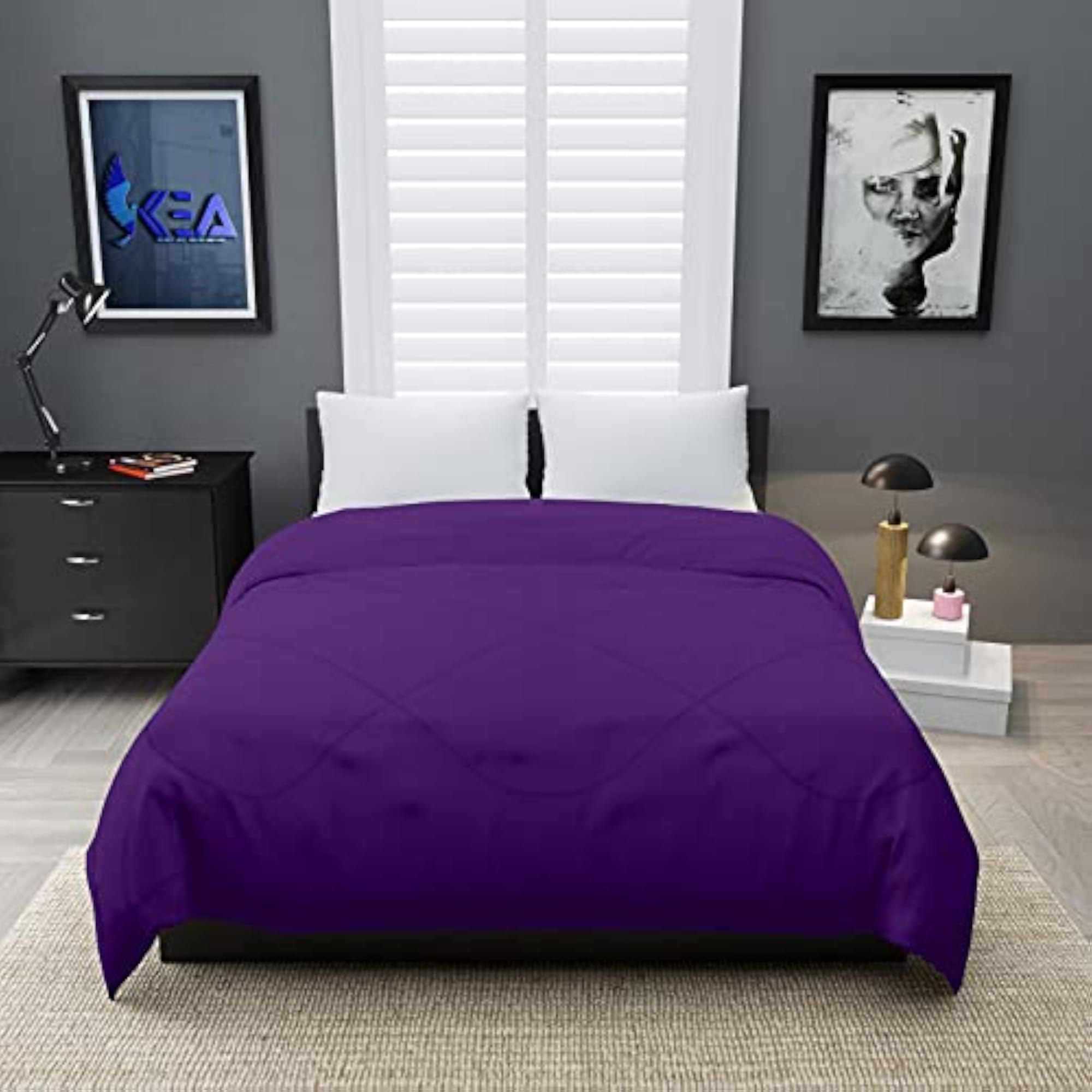 Microfibre Reversible Double Bed King Size Comforter/Duvet for All Weather