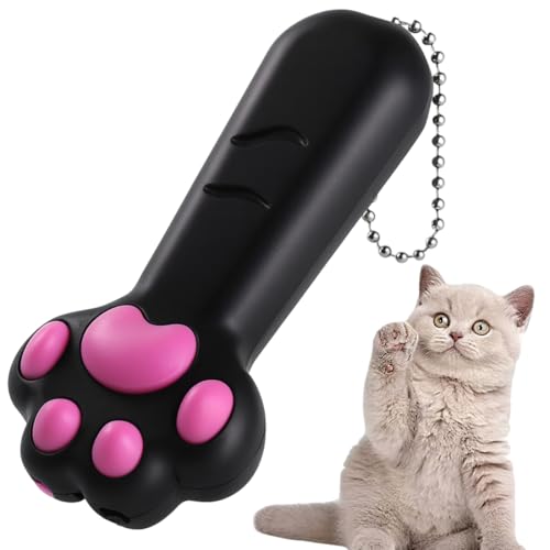 GXGM 1 Pezzo Puntatore laser per Gatti,Giocattolo Interattivo per Gatti e Cani, Versatile laser Gatto con Motivi, 3 Tipi di luci, Giocattoli per Animali Domestici(Nero)