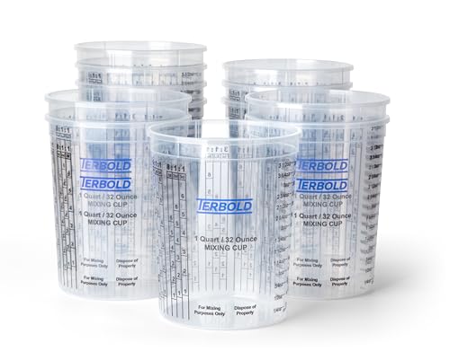 Disposable Plastic Measuring Cups for Paint (Pack of 12)