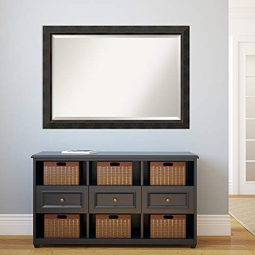 Amanti Art Beveled Wood Wall Mirror (28.25 X 40.25 In.), Signore Bronze Frame - Bathroom Mirror Bronze, Large #TOP5