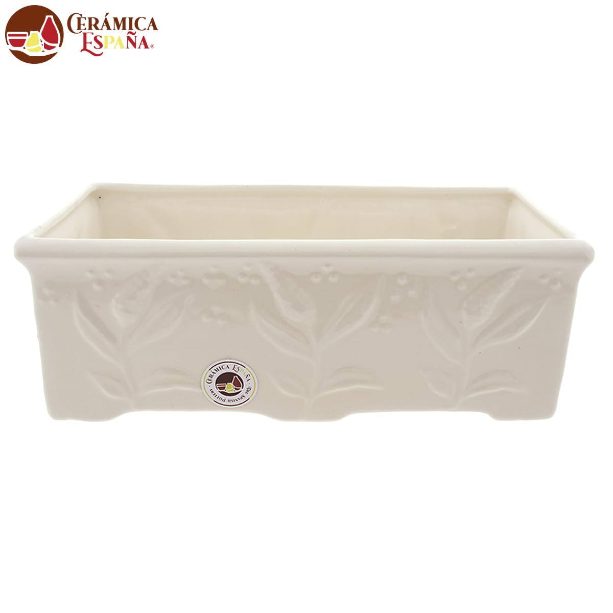 CERÁMICA ESPAÑA | Jardinera Cementerio | Jardinera de cerámica Lápidas Funerarias Rectangular - Modelo D05 | 31.5x13.5x11.5 cm