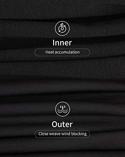 Weerti Thermal Underwear For Men, Long Johns Base Layer Fleece Lined Top Bottom (Black Xl) #TOP2