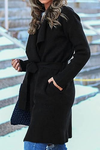 Angerella Women's Casual Long Sleeve Draped Open Front Knit Long Cardigan Sweater Outwear Coats with Pocket4