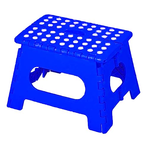 Folding step stool Lightweight Foldable Step Stool small Strong for adults and kids, Use in the Kitchen,Great for Bedroom, Bathroom,and Garden Anti Slip 8 Inch Height (Blue)