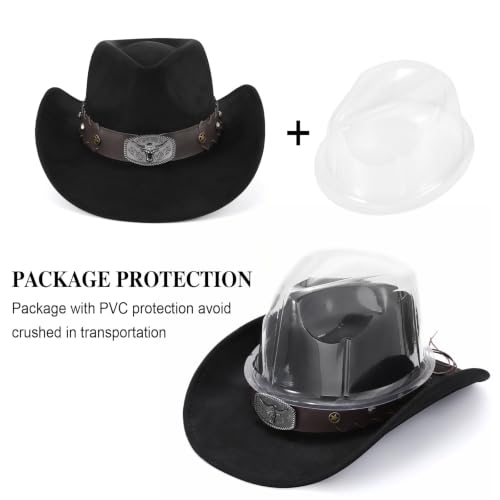 Image of Cowboy Hat for Men Women Suede Western Leather Cowgirl Hats Uniex Hat