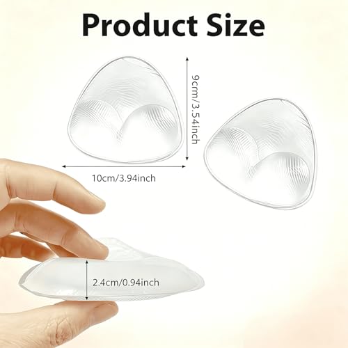 Image of ericotry 1 Pair Silicone Bra Inserts Waterproof Breast Enhancers Triangle Push Up Booster Pads for Swimsuit and Bikini (Transparent)