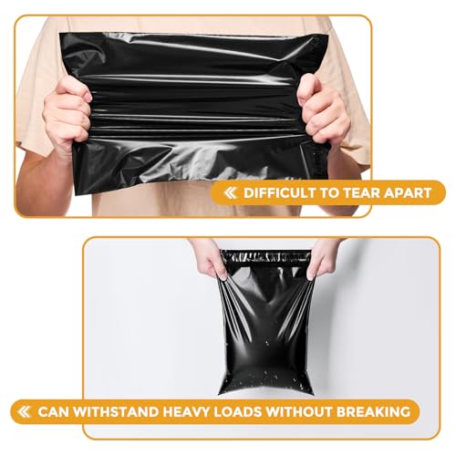 Image of Metronic Poly Mailers 10X13 1000 Pack, Bulk Shipping Bags Heavy Duty Self Seal Waterproof Tear Weather Resistant Medium Mailing Envelopes, Packaging bags for Small Business, Boutique, Clothing,Black