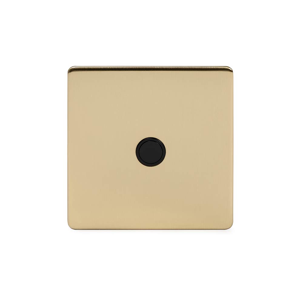 Soho Lighting Brushed Brass Gold 20A Flex Outlet Black Insert Screwless