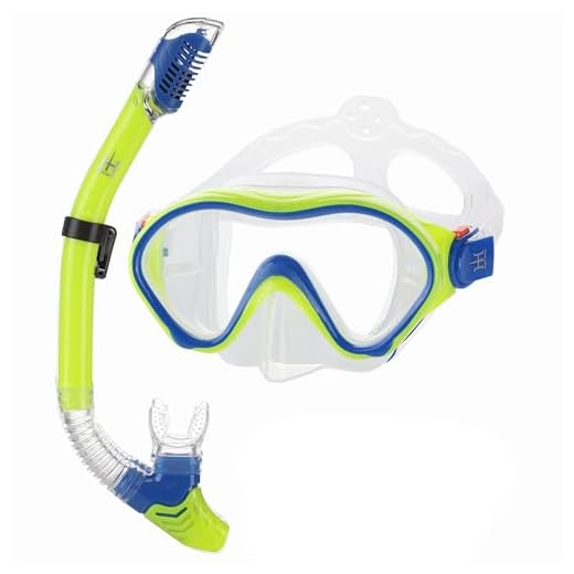 Kids Snorkeling Gear Dry Snorkel HHAO Sport Kids Snorkel Set Junior Anti Fog 180° Panoramic View, Swim Goggles with Nose Cover Scuba Diving Mask for Boys Girls, 4-15 Yrs Old