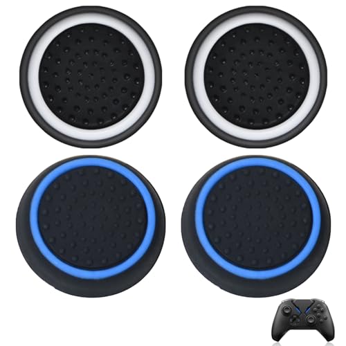 wimony 4Pcs Controller Thumb Grips Compatible with PS5 & PS4 Joystick Controller,Silicone Controller Thumb Grips Cover Protection Attachments,Convex and Concave-Raised Dots & Studded Design