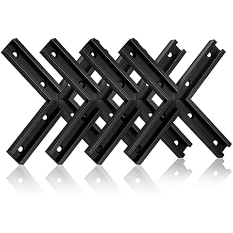 T Tracks for Woodworking Intersection Kit 4 Pack by CLEAR STYLE, Double-Cut Jig Profile Universal T-Tracks with Predrilled Mounting Holes Cover