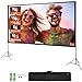VEVOR Projektion Beamer Leinwand mit Ständer 150 Zoll HD 4K Outdoor Indoor Projektor Screen Schnelles Klappbare Tragbare Filmleinwand 16: 9 für Heimkino, Camping und Freizeitveranstaltungen Schwarz