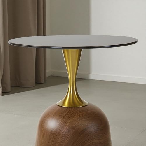 Image of The Attic Bella Luxe End Table Gold Finish Modern Accent,Honey