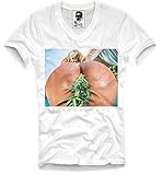 E1SYNDICATE T Shirt Bud Life THC Cannabis Marihuana Sexy Girl Green Crack V-Neck 2X-Large