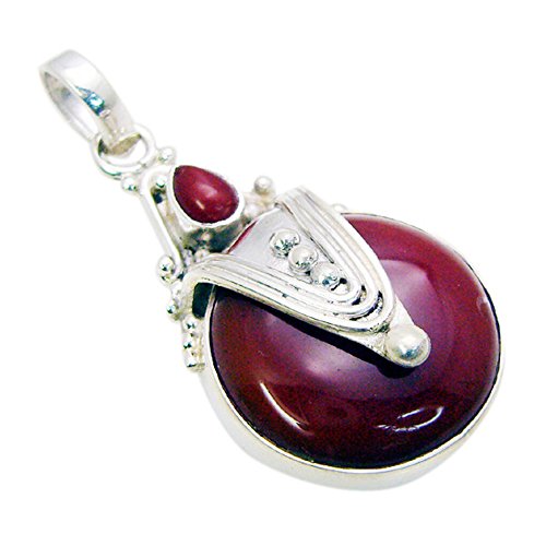 Pendentif onyx rouge naturel argent sterling pour éviter les bijoux ternes