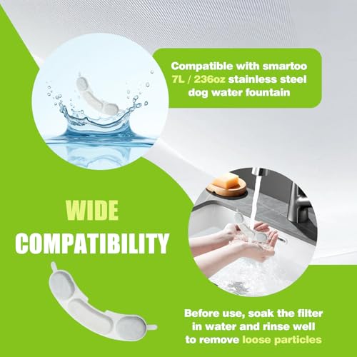 Filtros de fuente de agua para perros compatibles con Smartoo de 7 litros 5