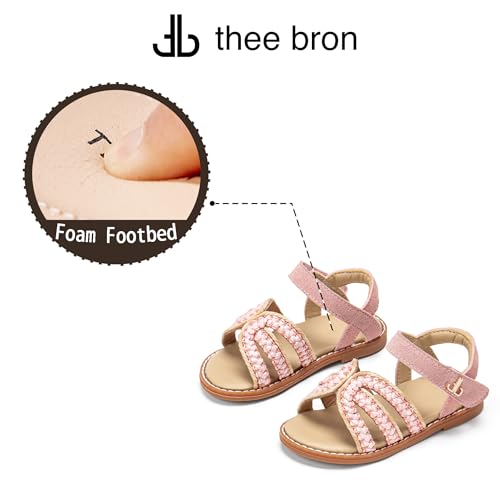 Image of Girls Gladiator Sandals with Adjustable Buckle Comfy Ankle Strappy Flat Shoes