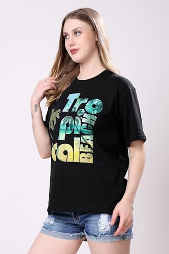 Image of London Hills Women's Cotton Blend Oversized Fit Oversized Tshirt || Oversized Tshirt- Pack of 2