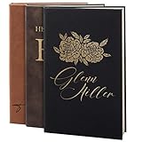 Personal Leather Journal Notebook | 12 Design, 9 Color - Black | Journal for Women, Men - Custom...