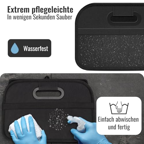 achilles Auto Kofferraum Organizer – Kofferraumtasche faltbar und viel Stauraum – Geräumige & Pflegeleichte Faltbox – Auto Zubehör Innenraum Organizer – Stabiler Boden & Tragegriff