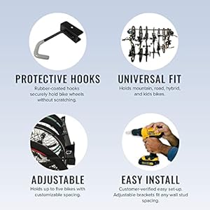 Storeyourboardbikestoragerackholds5bicycleshomeandgarageorganizeradjustablewallhangermount  Urban Country Home Decor Storeyourboard bike storage rack holds 5 bicycles home and garage organizer adjustable wall hanger mount  urban country home decor