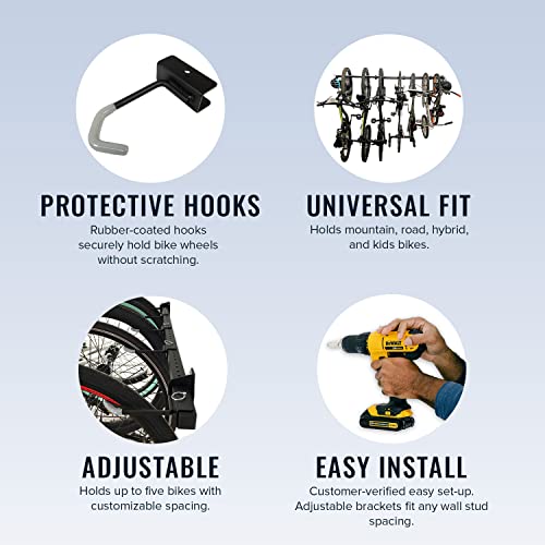 Storeyourboardbikestoragerackholds5bicycleshomeandgarageorganizeradjustablewallhangermount  Urban Country Home Decor Storeyourboard bike storage rack holds 5 bicycles home and garage organizer adjustable wall hanger mount  urban country home decor
