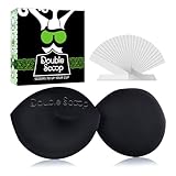 Double Scoop Divine Women's Plus Size Lift & Support Bra Inserts, Black, D/DD/E/F Cup