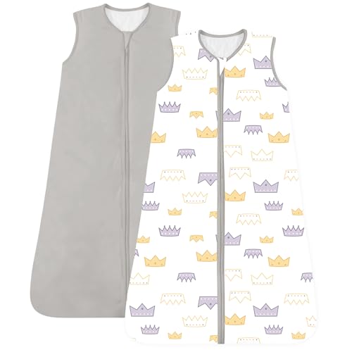 Image of TOTCHILL Baby Sleep Sack 15-24 Months, Comfy Soft Wearable Blankets, 1.0 TOG Sleeping Bags with 1-way Zipper Unisex 2-Pack