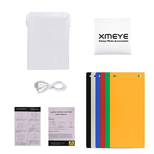 Mini Tragbares Fotostudio Schießzelt, JHS-TECH Kleine faltbare LED Lichtbox Softbox Kit mit 6 Farben Backdrops für… – Bild 8