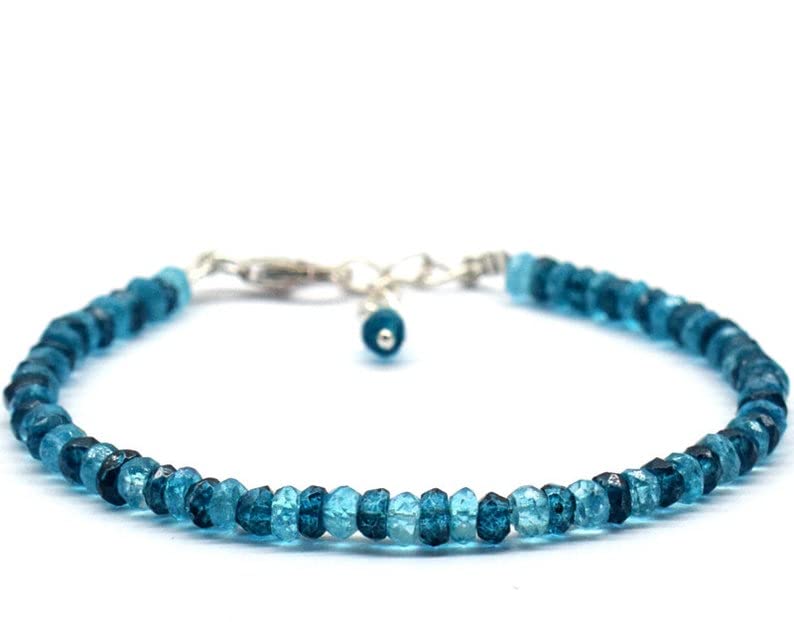 LKBEADS Unisex blue topaz 3.5-4mm, 46 Pieces rondelle faceted beads 7 inch stacking bracelet with 925 sterling silver - silver plated clasp (B0B3THHTLL) Amazon Price History, Amazon Price Tracker