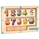 モンテッソーリ 磁気ボール迷路 幼児 知育玩具 脳トレ 手眼協調 細動制御 色彩・数字認知 木製 おもちゃ 3歳 4歳 5歳 6歳 クリスマス 誕生日 プレゼント (数字)