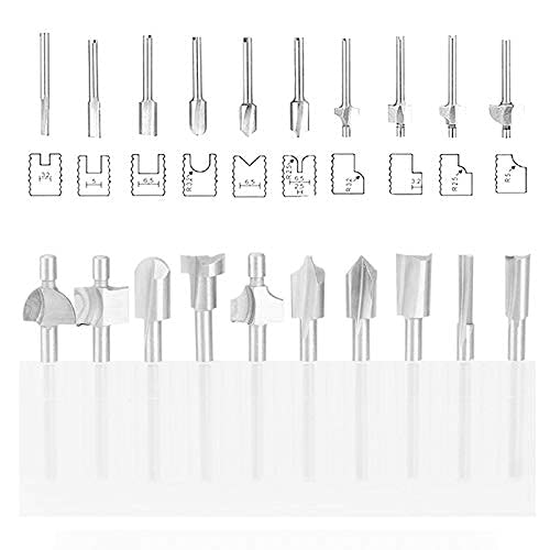 20Pcs Router Bit Set 1/8"(3Mm)Shank Hss Router Carbide Engraving Bits For Dremel Rotary Tools Accessories Power Rotary Tools Accessories For Diy Woodworking, Carving, Engraving, Drilling #TOP4
