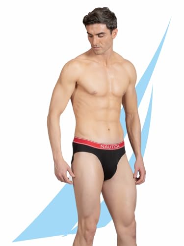 Image of Nautica Men's Cotton Blend Classic Solid Briefs