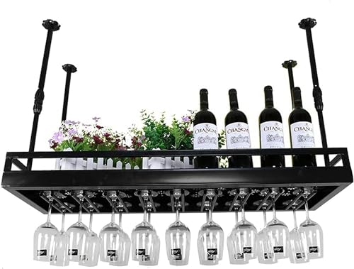 Armoire à vin industrielle de plafond en métal noir avec hauteur réglable