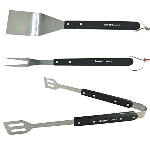 Set de 3 utensilios para parrilla de acero inoxidable miniatura 1