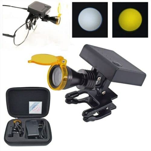 3.5X lupas binoculares lupa marco de metal con 5W LED faro