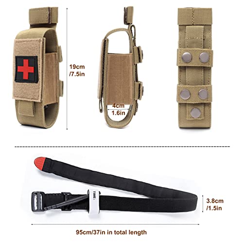 Upgrade Tourniquet Pouch With Tourniquet And Shear, Molle Tourniquet Holder, Tactical Tq Tourniquet, Trauma Tourniquets Scissors (Khaki) #TOP2