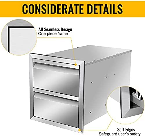 Outdoor-Kitchen-Drawer-Single-BBQ-Drawer-Stainless-Steel-14W-x-15H-x-23D-Inch Outdoor Kitchen Drawer Single BBQ Drawer Stainless Steel 14W x 15H x 23D Inch