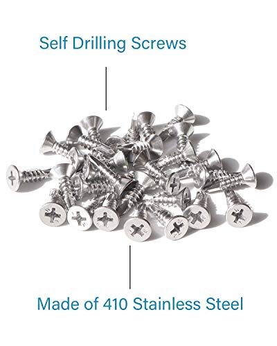 Image of IMScrews 100pcs #10 x 3 /4 inch Stainless Flat Head Phillips Self Drilling Screws, 410 Stainless Steel Full Thread Sheet Metal Tek Wood to Metal Screws