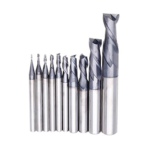 EsportsMJJ 1-10Mm Hrc55 Tialn 2 Flûtes Fin Fraise Coupeur De Carbure De Tungstène Fraise Outil Cnc - 10Mm