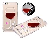Case for Iphone 6 Plus,Fifine Iphone 6 Plus Case,case for Iphone 6 Plus ,Hard Case for Iphone 6 Plus, Fashion Creative 3d Design Flowing Liquid Red Wine Glass Red Lip High Heels Clear Back Hard Case Cover for Apple Iphone 6 Plus with 5.5 Inch-119