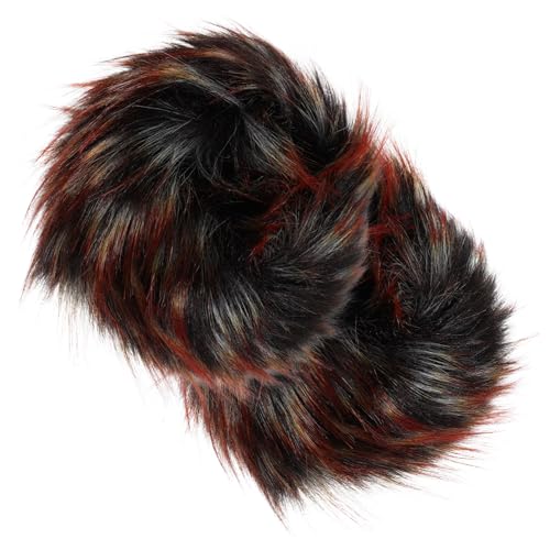 Holibanna 2 Pack Faux Fur Wrist Cuffs Warm Cozy Arm Warmers for Women Winter Fuzzy Wrist Sleeves