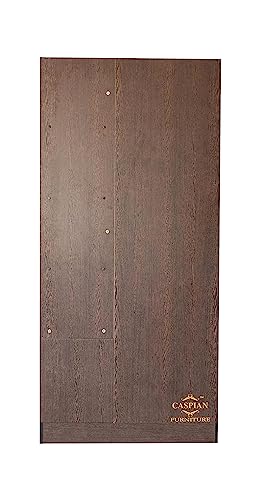 Image of CASPIAN Engineered Wood 1 Door Wardrobe Cum Vanity Dressing Table (Rainforest Brown) | Furniture with Mirror | Makeup & Accessories Storage Organizer with 4 Shelves, 1 Cabinet & 1 Drawer